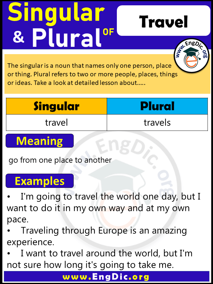 Travel Plural What Is The Plural Of Travel EngDic