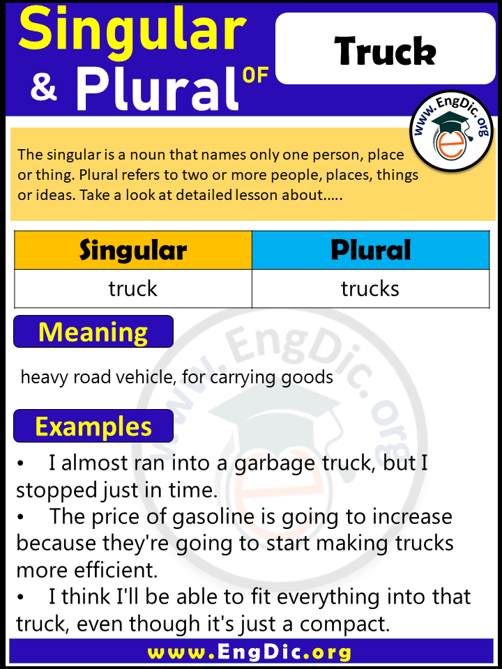 Truck Plural, What is the Plural of Truck?
