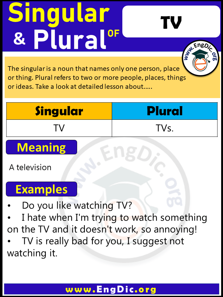 TV Plural, What is the Plural of TV?