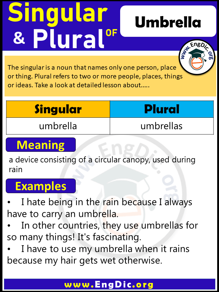 Umbrella Plural, What is the Plural of Umbrella?