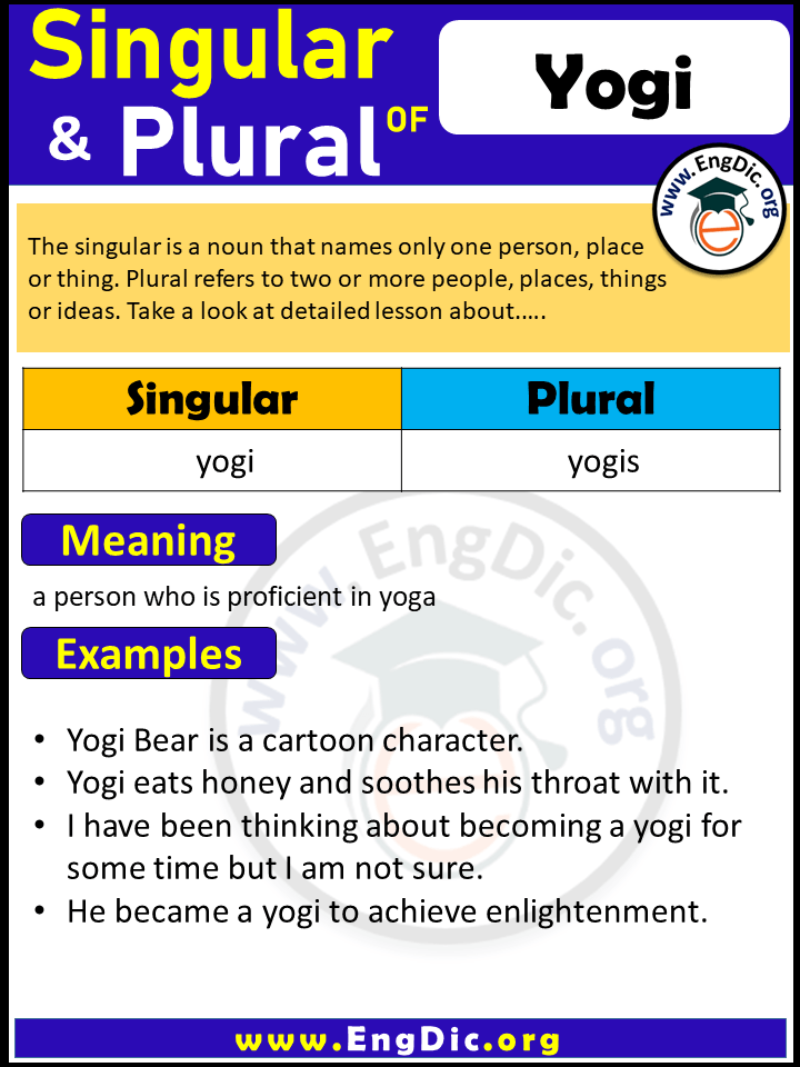 Yogi Plural, What is the Plural of Yogi?