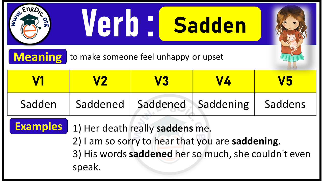 Sadden Verb Forms: Past Tense and Past Participle (V1 V2 V3)