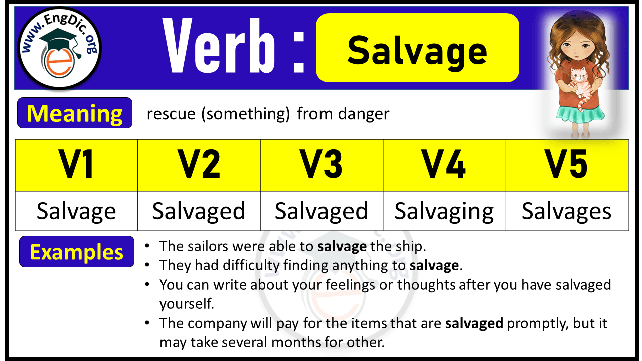 Salvage Past Tense, V1 V2 V3 V4 V5 Forms of Salvage, Past Simple and Past Participle