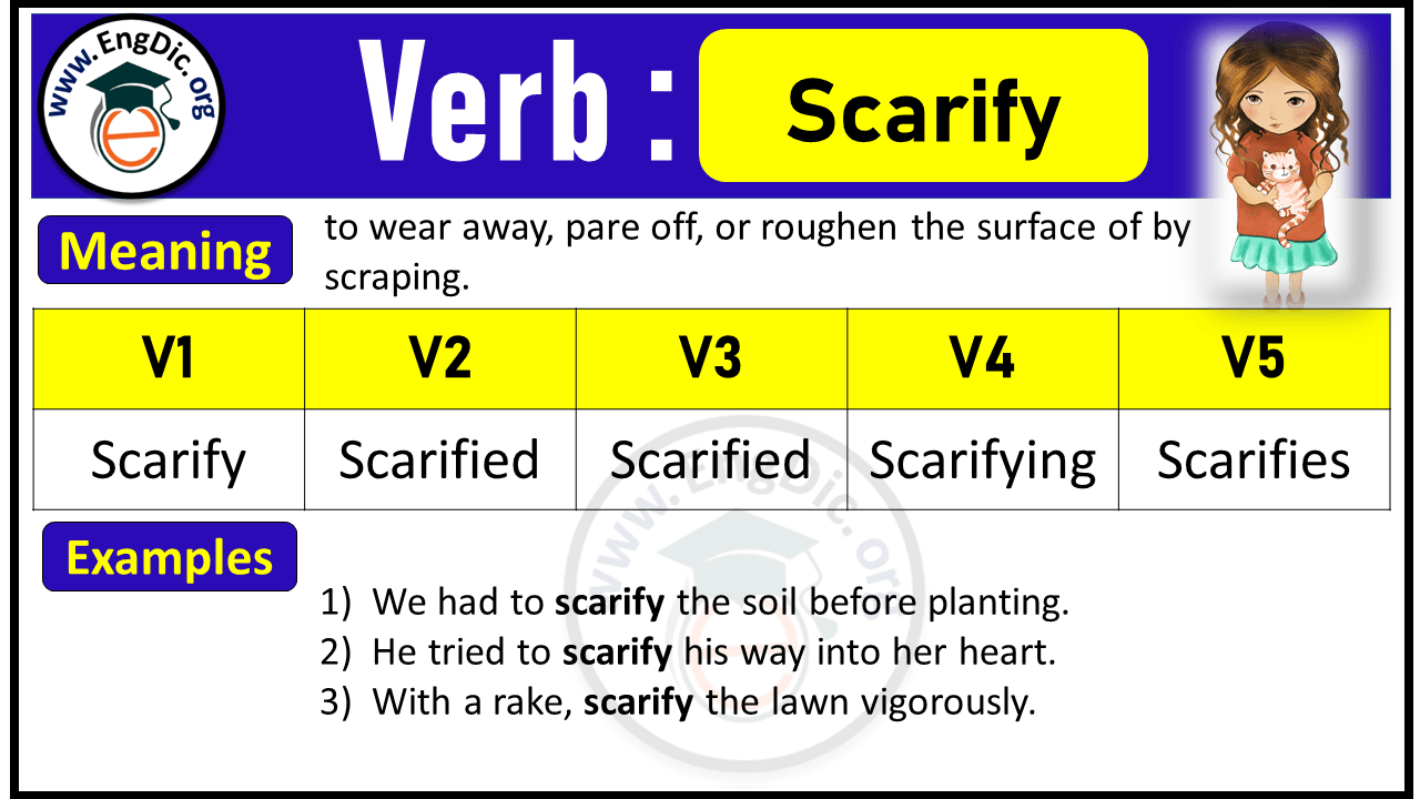 Scarify Past Tense, V1 V2 V3 V4 V5 Forms of Scarify, Past Simple and Past Participle