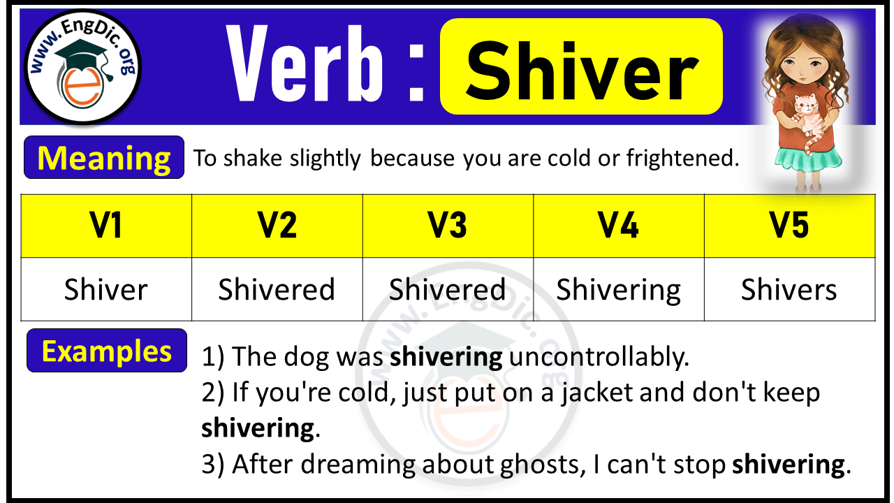 Shiver Past Tense, V1 V2 V3 V4 V5 Forms of Shiver, Past Simple and Past Participle