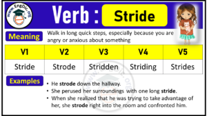Stride Verb Forms: Past Tense and Past Participle (V1 V2 V3) - EngDic