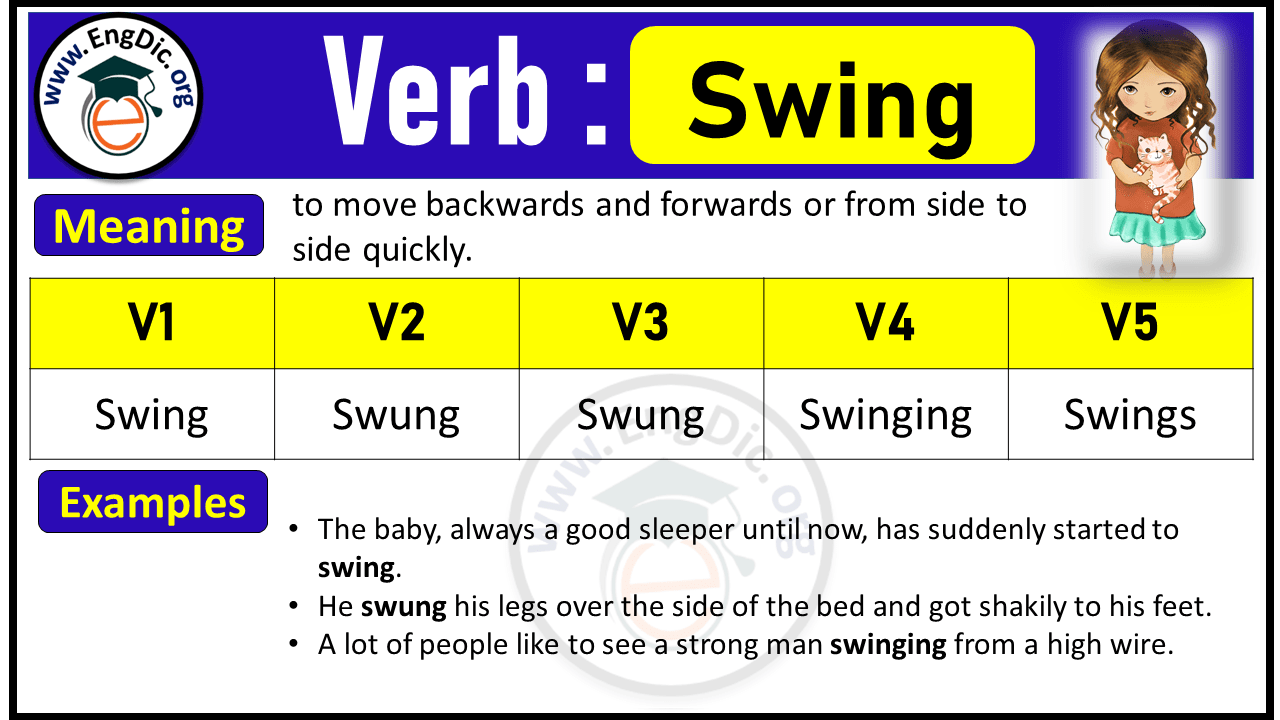 Swing Past Tense, V1 V2 V3 V4 V5 Forms of Swing, Past Simple and Past Participle