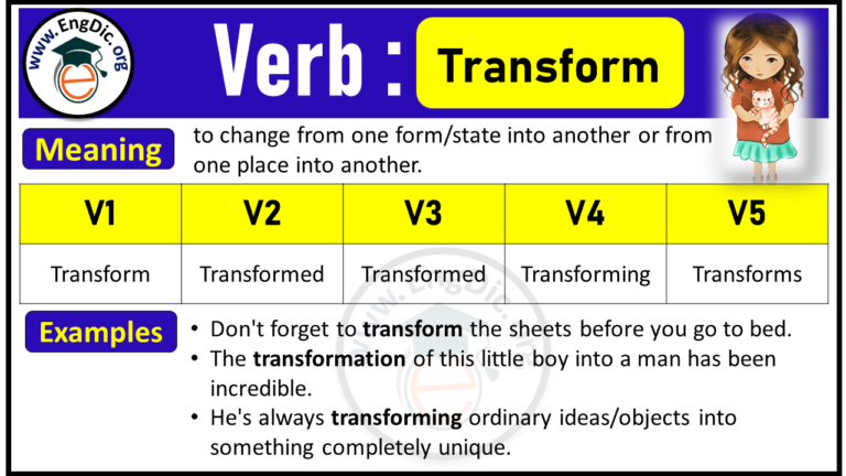 Transform Verb Forms: Past Tense and Past Participle (V1 V2 V3) - EngDic