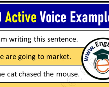10 Active Voice Examples Sentences