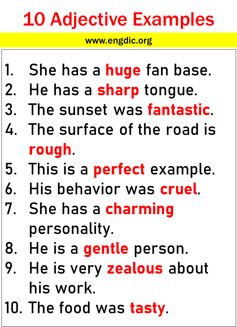 10 Adjective Examples