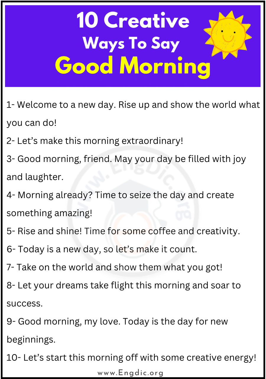 10 Creative Ways To Say Good Morning