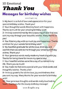 50 Unique Ways to Say Thank You for Birthday Wishes - EngDic