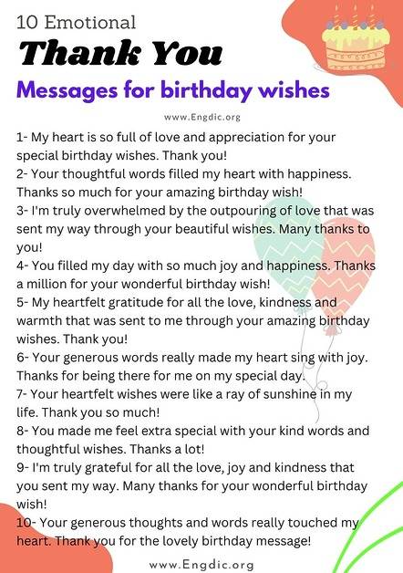 50 Unique Ways to Say Thank You for Birthday Wishes - EngDic