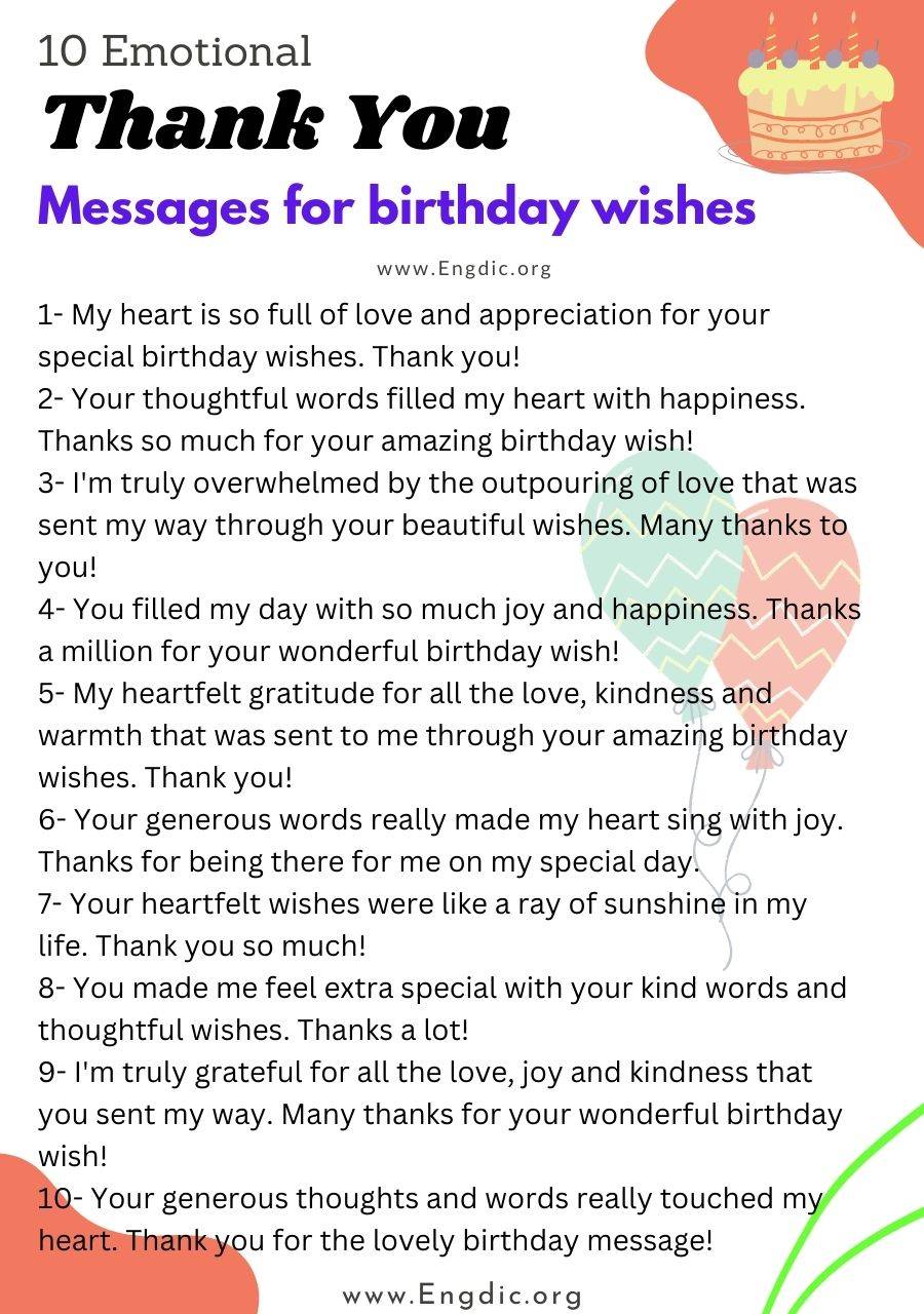 10 Emotional thank you messages for birthday wishes