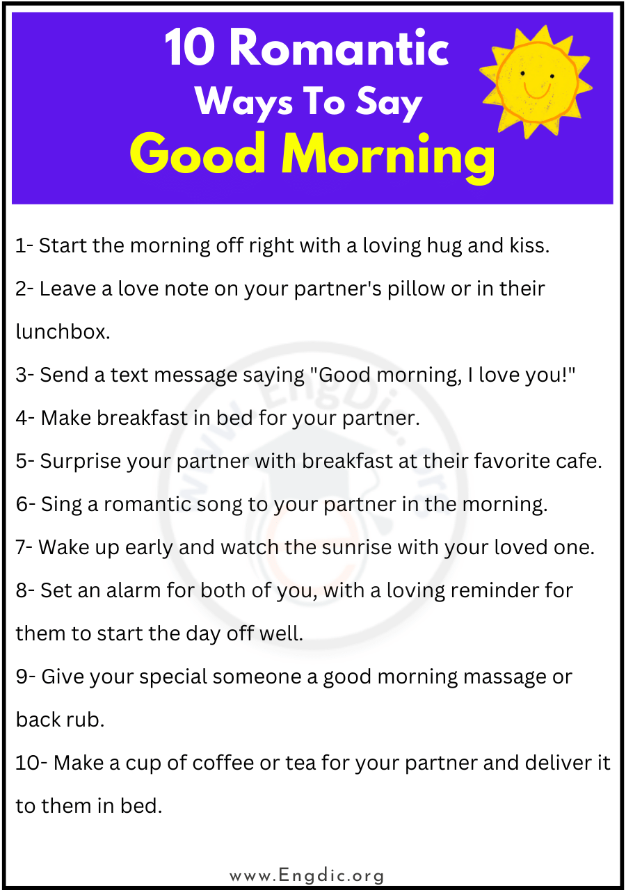 10 Romantic Ways To Say Good Morning