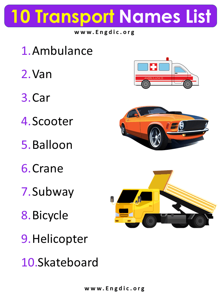 10 Transport Names List