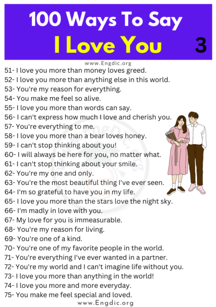 100 Ways To Say I Love You in English - EngDic