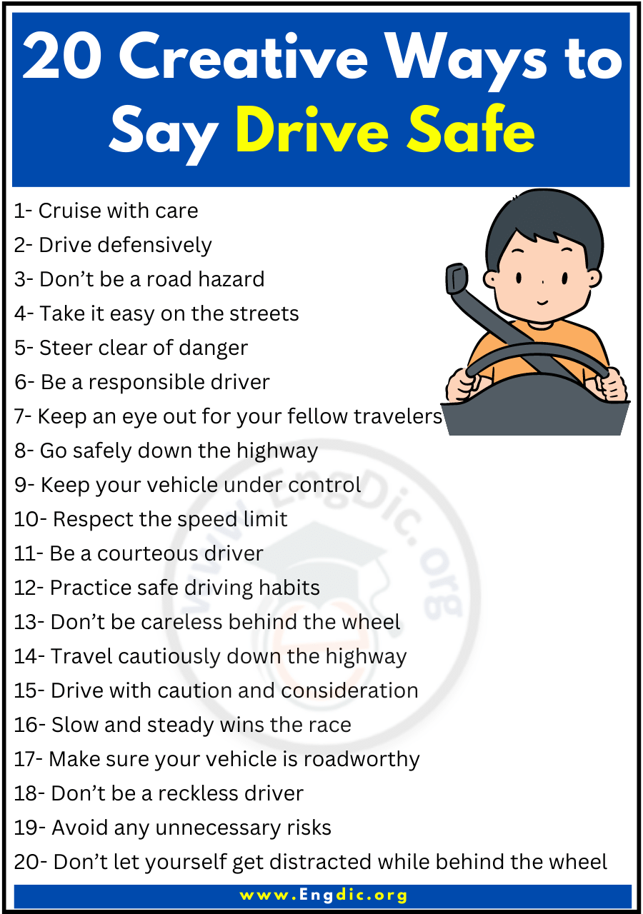 20 Creative Ways to Say Drive Safe