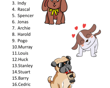 20 Dog Names, Cute dog names list, Cute Puppy names male