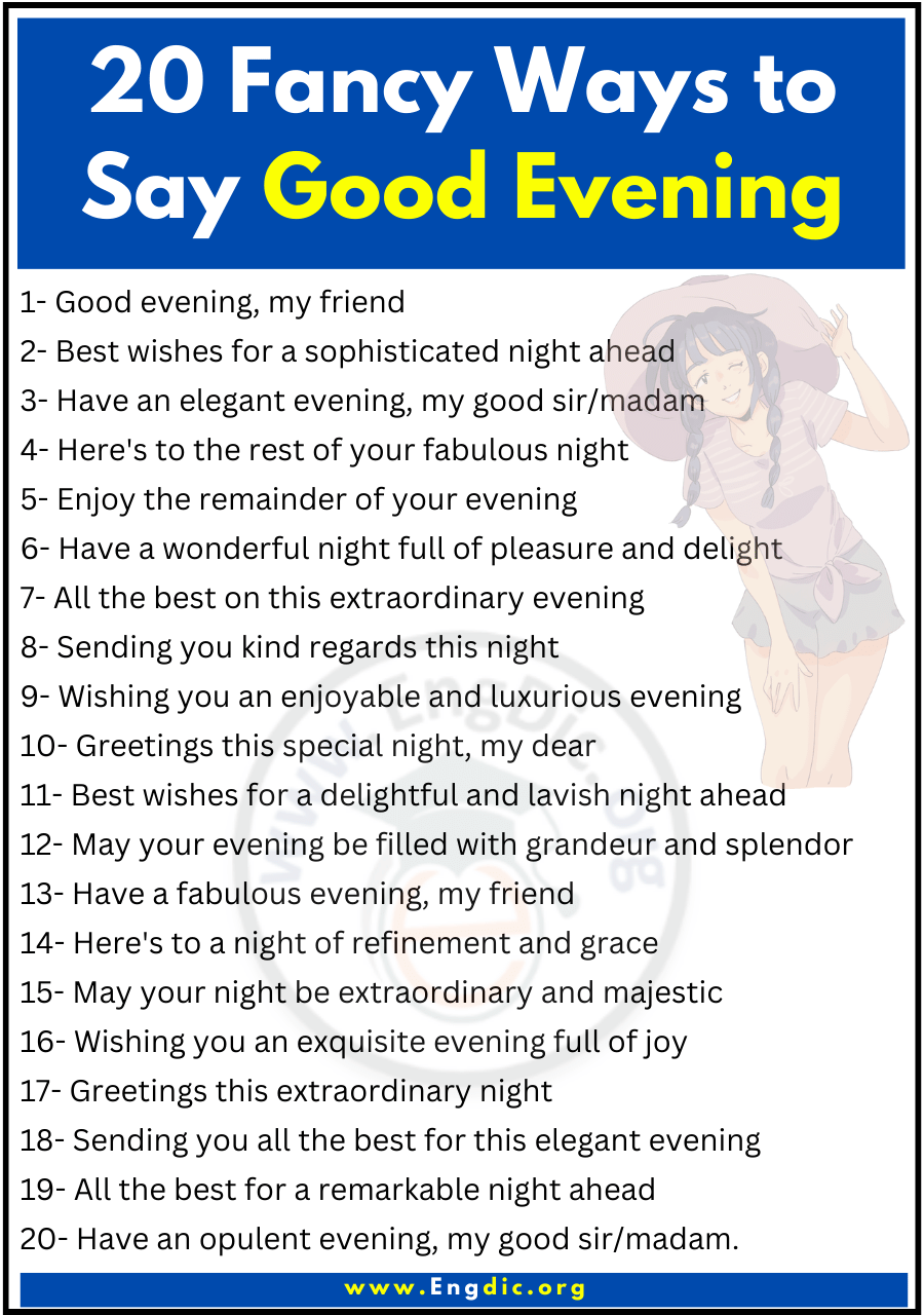 20 Fancy Ways to Say Good Evening
