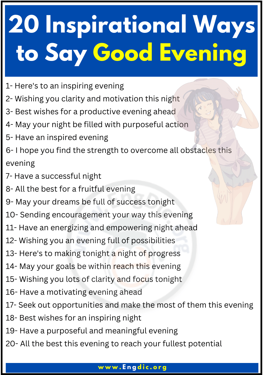 20 Inspirational Ways to Say Good Evening