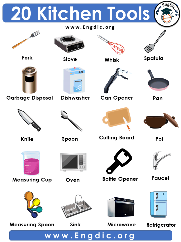 20 Kitchen Tools Names In English EngDic