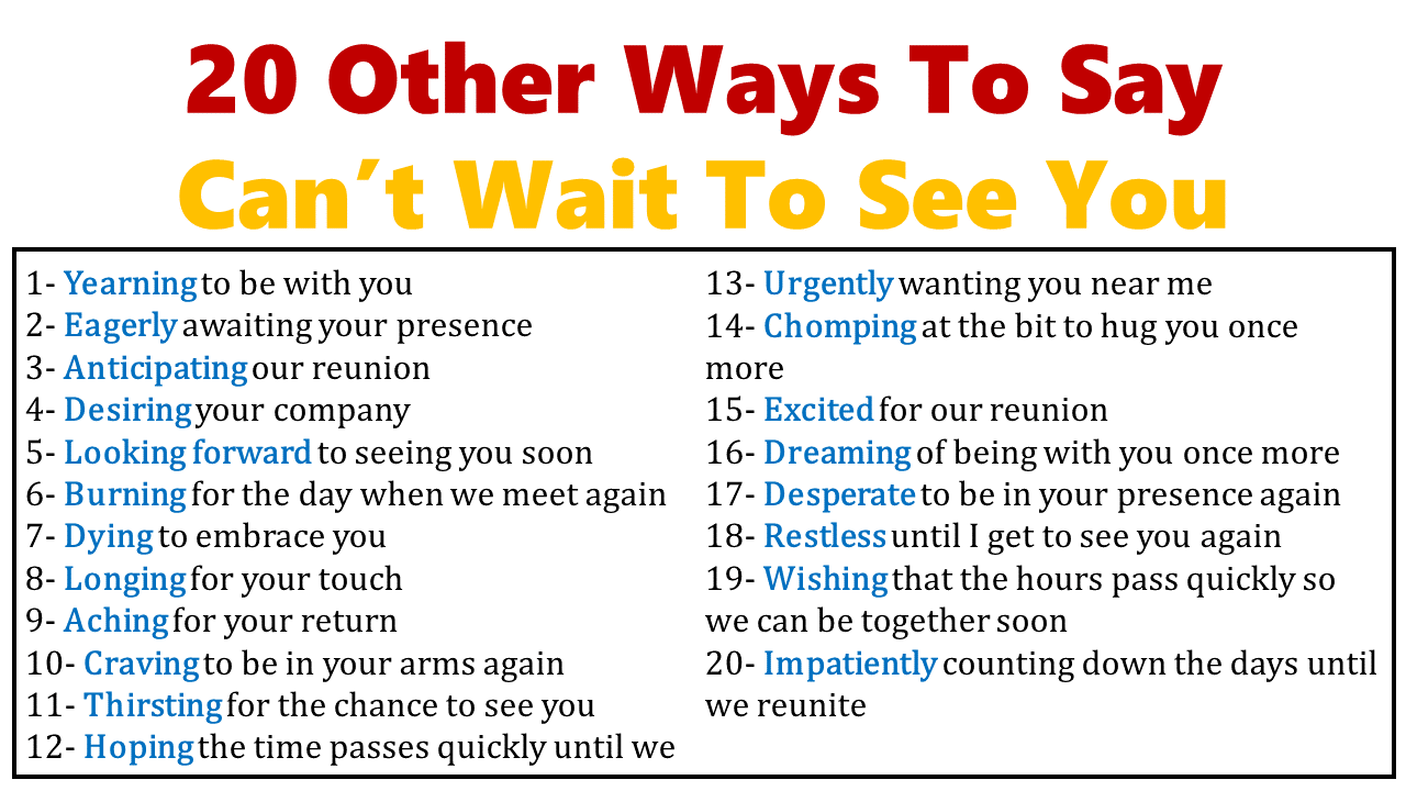 20 Other Ways To Say Cant Wait To See You