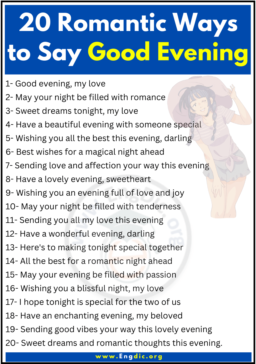 20 Romantic Ways to Say Good Evening