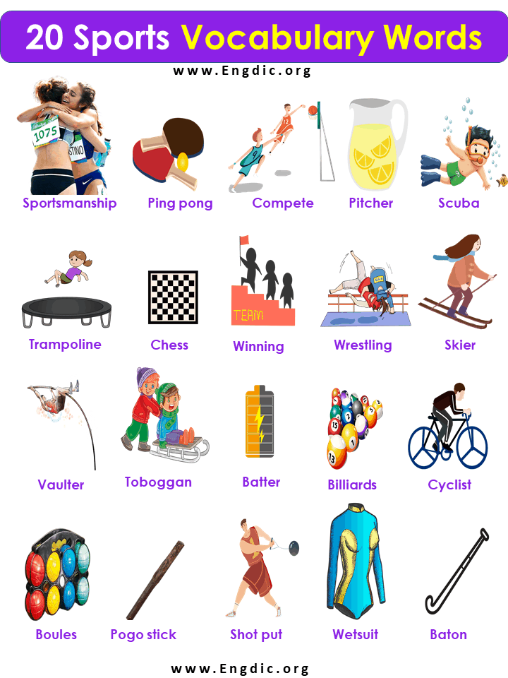 20 Sports Vocabulary Words With Pictures EngDic