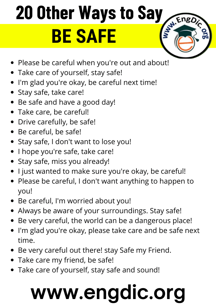 20 other ways to say be safe