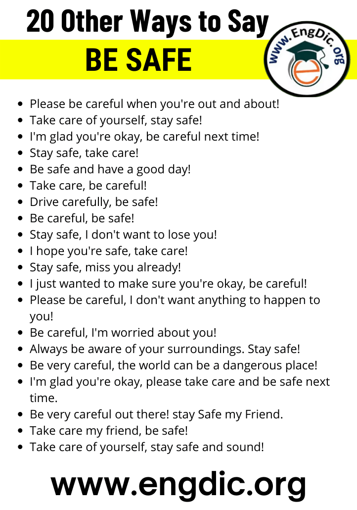 120+ Other Ways to Say Be Safe – EngDic