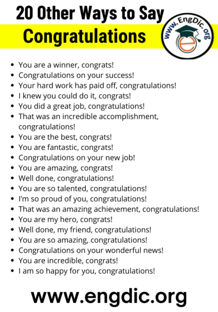 20 Other Ways To Say Congratulation Engdic