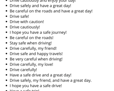 20 Other Ways to Say Drive Safe