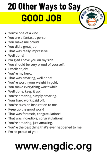 220+ Powerful Ways to Say Good Job - EngDic