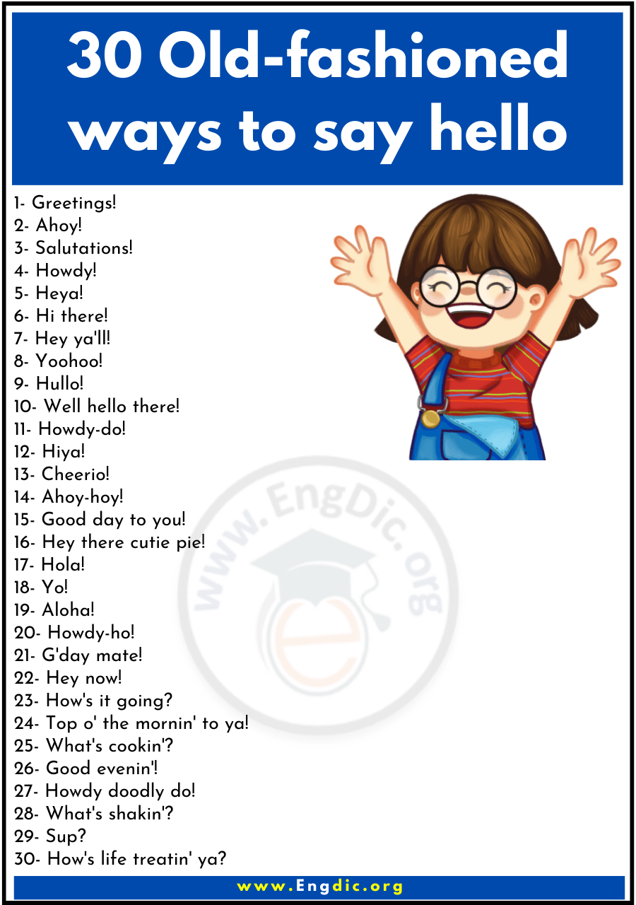 30 Old fashioned ways to say hello