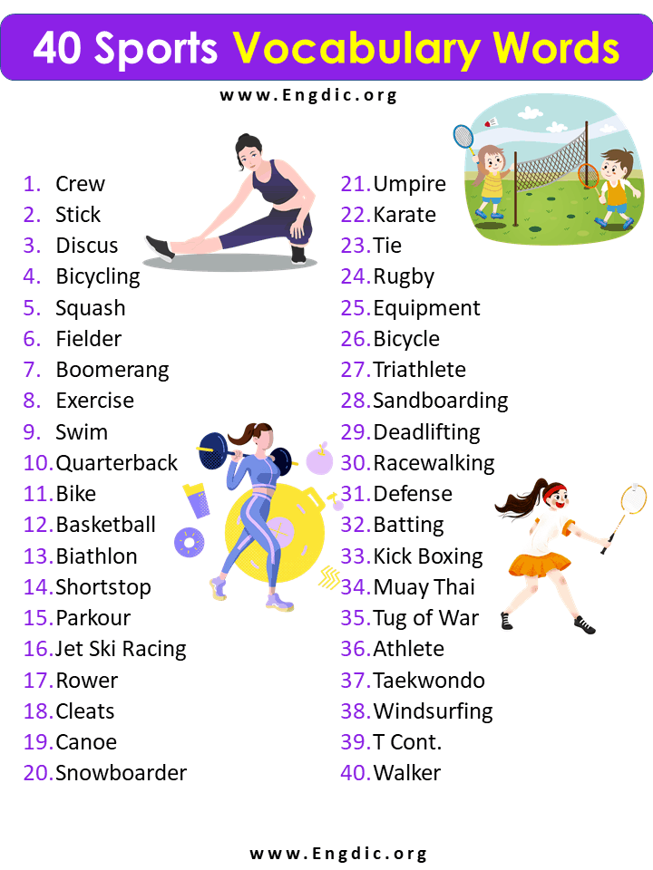 40 Sports Vocabulary Words