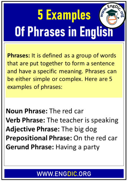 5 Examples of Phrases - EngDic