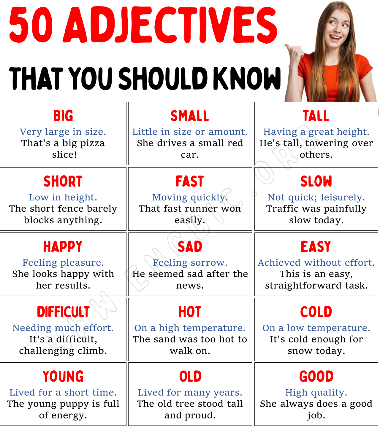 50 Adjectives