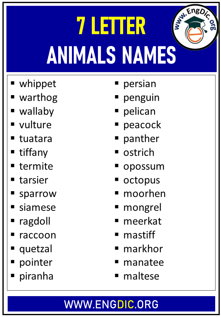 7 letter animals names