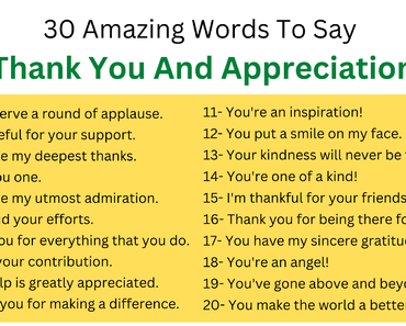 30 Amazing Words To Say Thank You And Appreciation