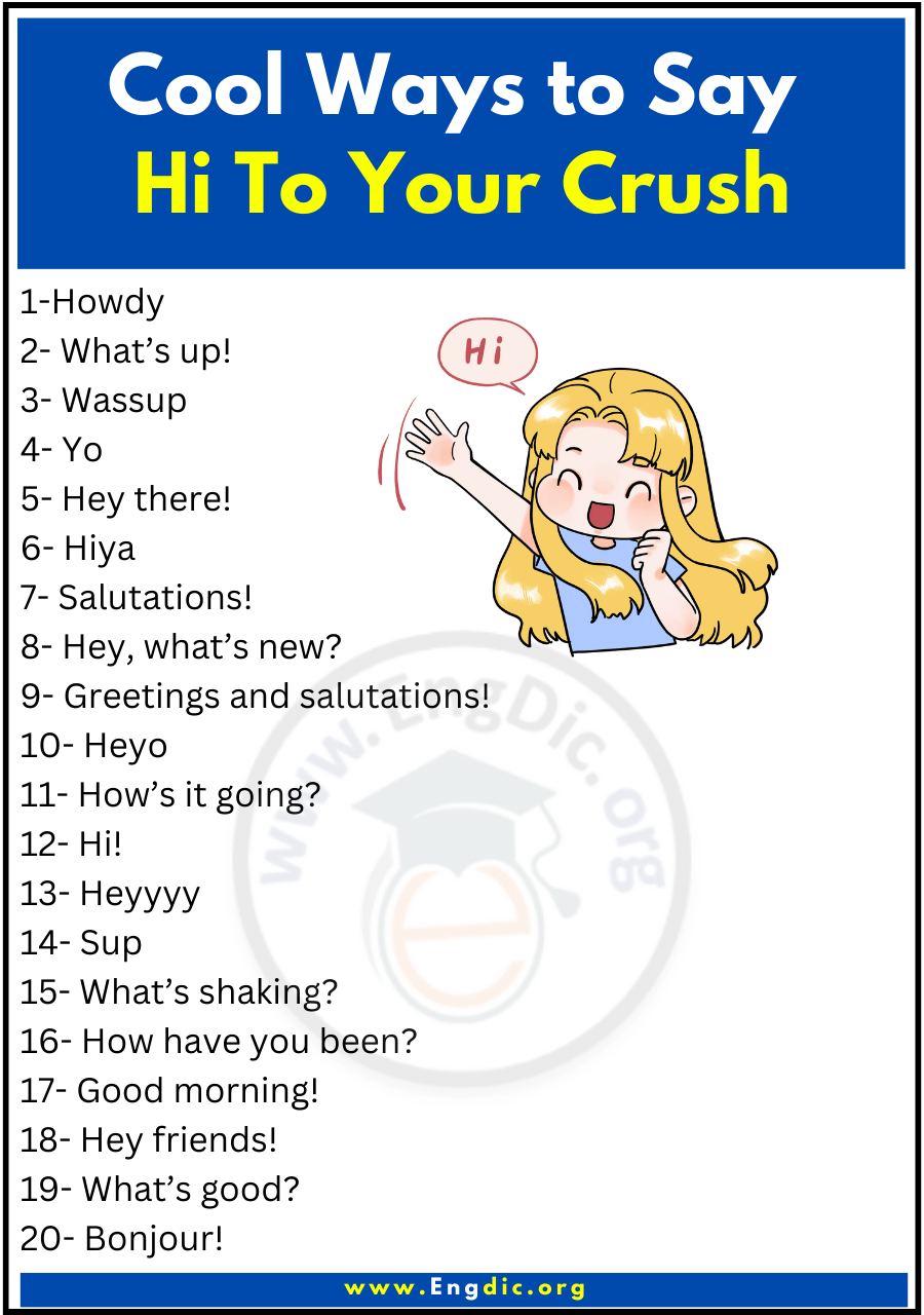 70 Funny Ways To Say Hi To Your Crush EngDic