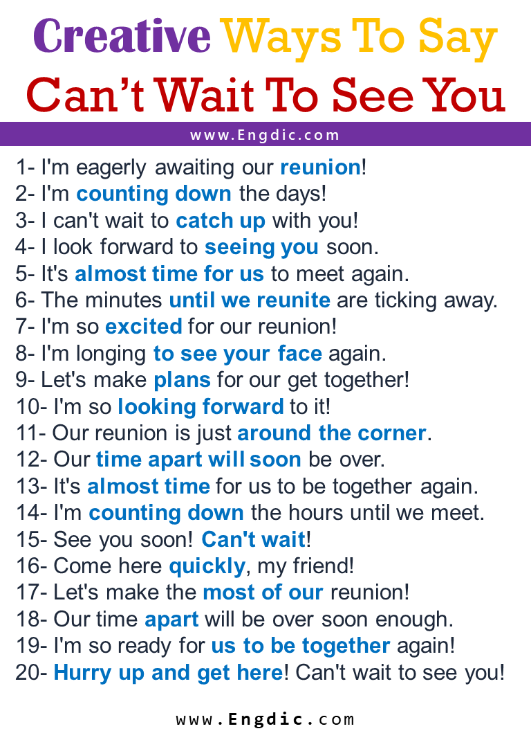 Creative Ways to Say Cant Wait To See You
