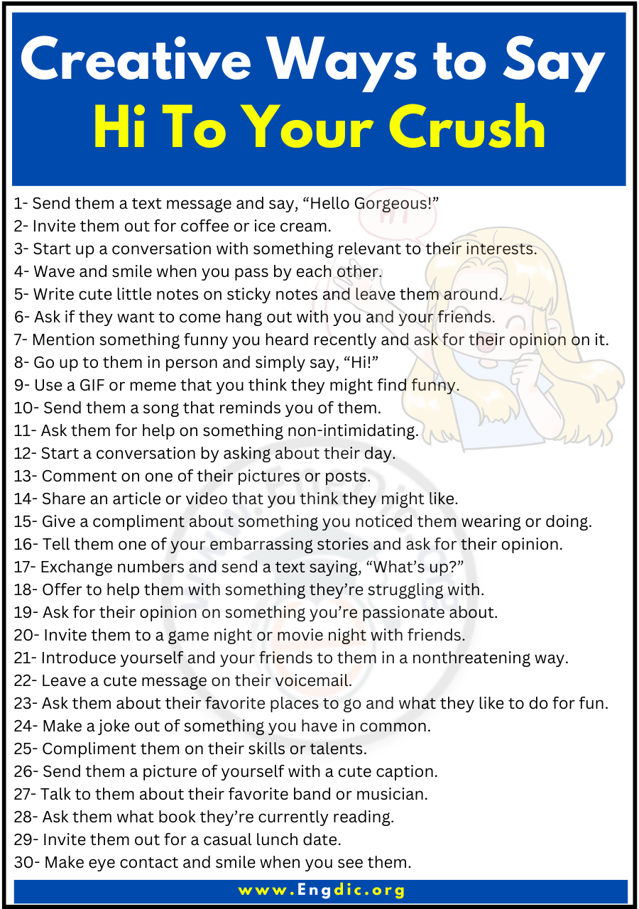 Creative Ways to Say Hi To Your Crush 2