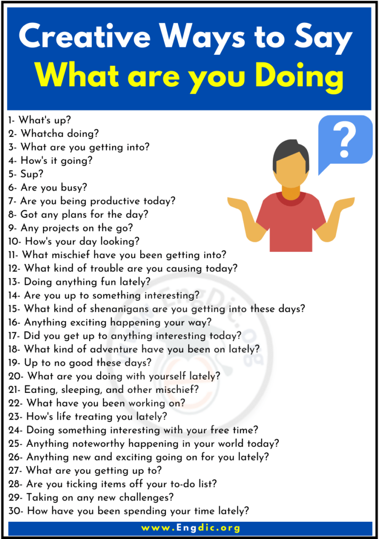 30+ Creative Ways to Say What Are You Doing - EngDic