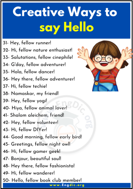 50+ Creative Ways To Say Hello - Engdic