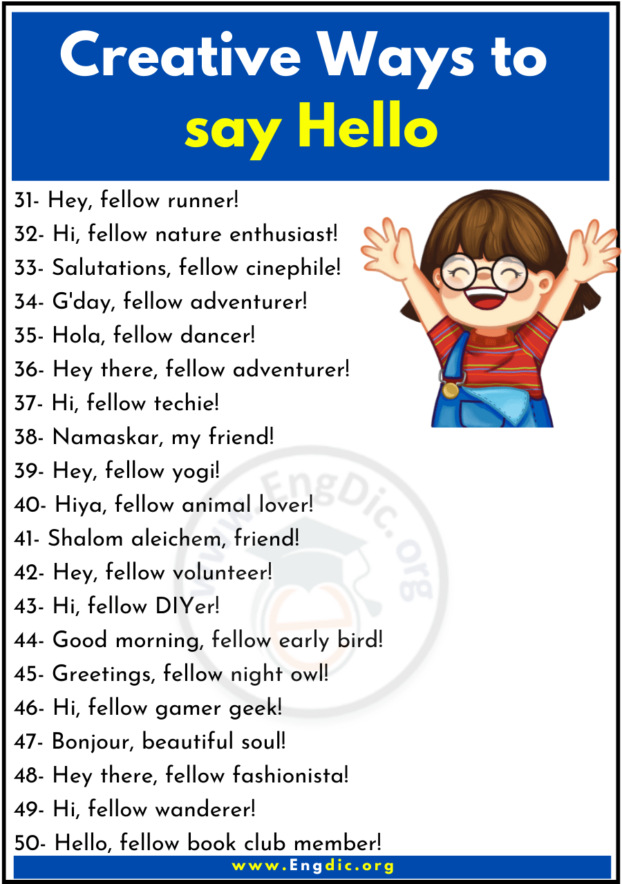 Creative Ways to say Hello 2