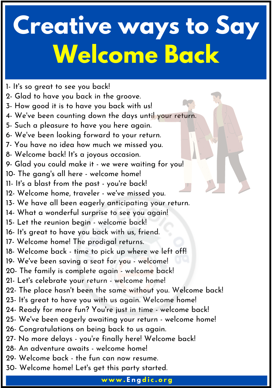 Creative ways to Say Welcome Back 1