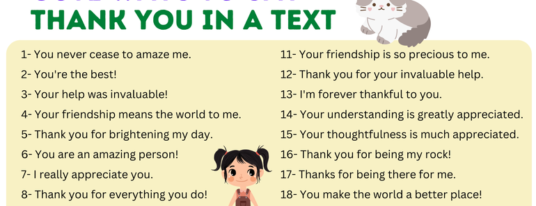 60 Cute Ways To Say Thank You In A Text