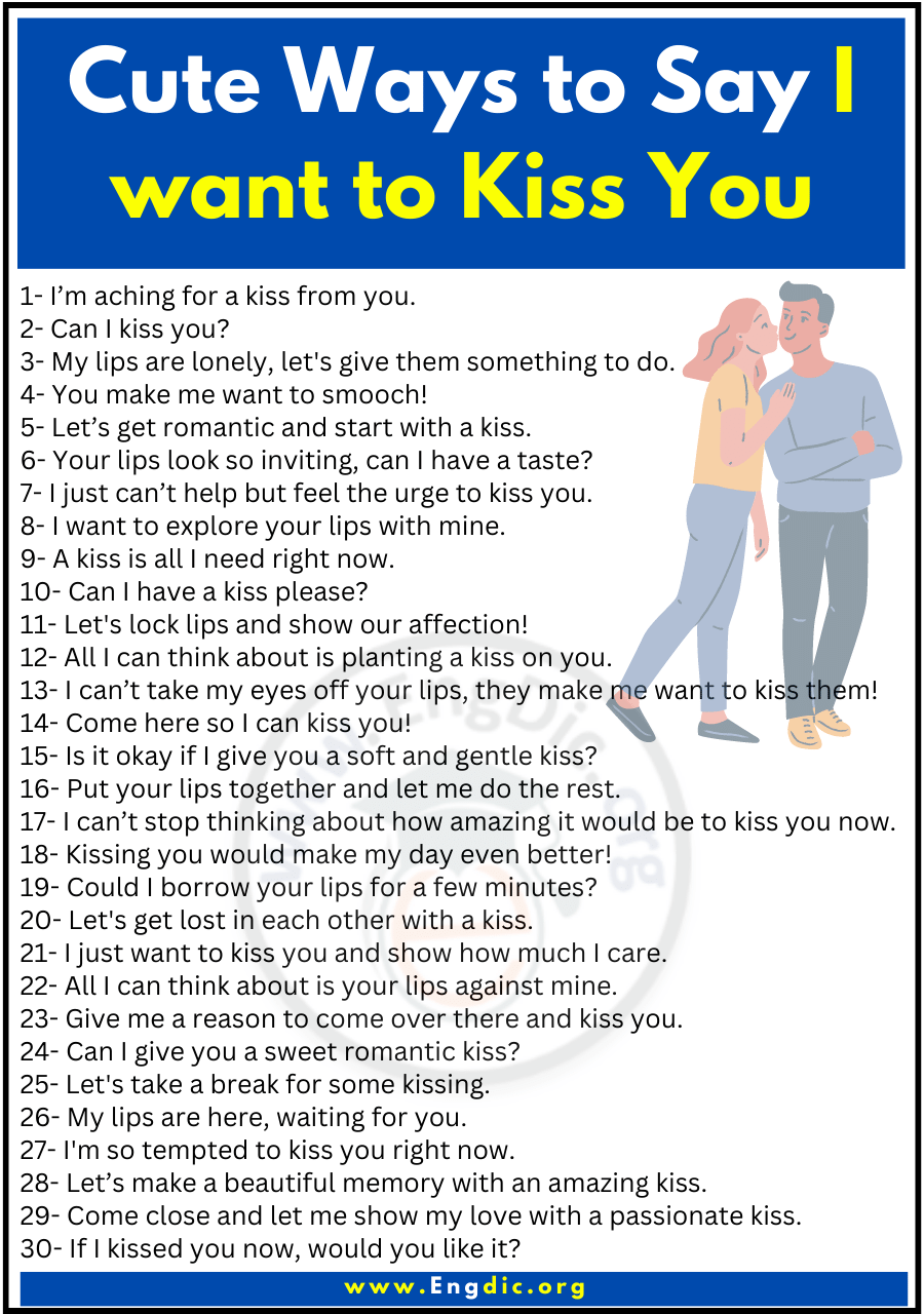 Cute Ways to Say I want to Kiss You