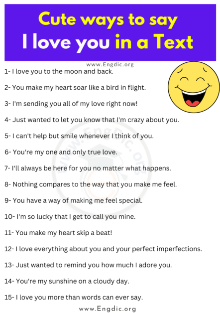 100 Secret & Funny Ways To Say I Love You - EngDic